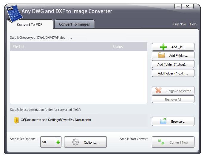 Any DWG and DXF to Image Converter 2013 Screenshot